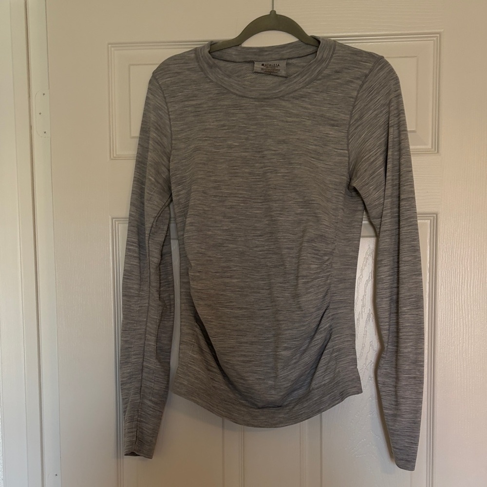Athleta Light Heather Gray Long Sleeve Top